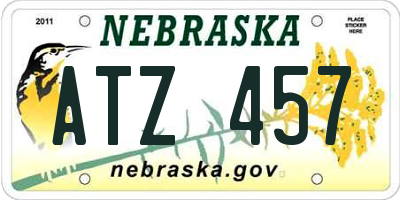 NE license plate ATZ457