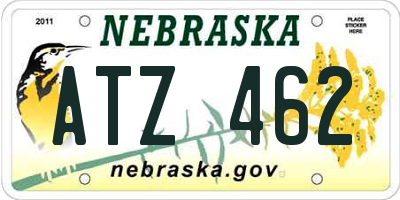 NE license plate ATZ462