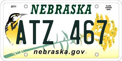 NE license plate ATZ467