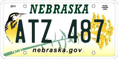 NE license plate ATZ487