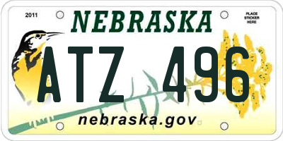 NE license plate ATZ496