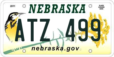 NE license plate ATZ499