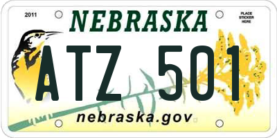NE license plate ATZ501