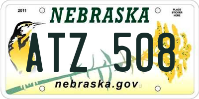 NE license plate ATZ508