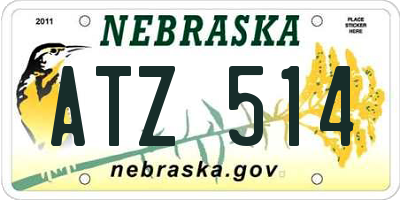 NE license plate ATZ514