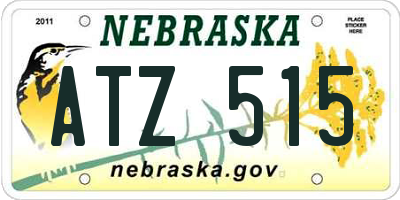 NE license plate ATZ515