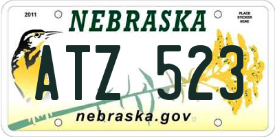 NE license plate ATZ523