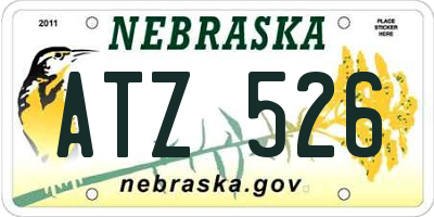 NE license plate ATZ526