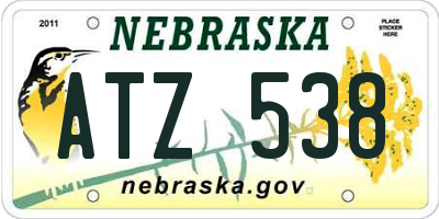 NE license plate ATZ538