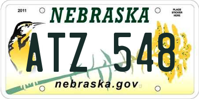 NE license plate ATZ548