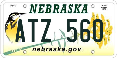 NE license plate ATZ560