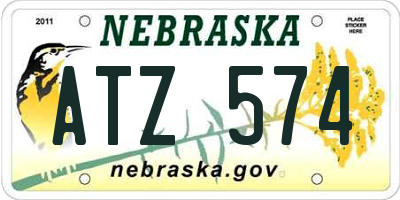 NE license plate ATZ574