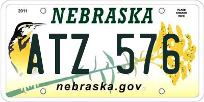 NE license plate ATZ576