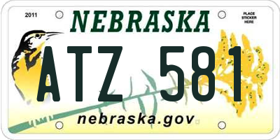 NE license plate ATZ581