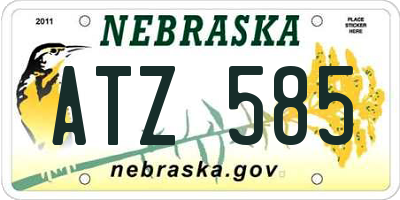 NE license plate ATZ585