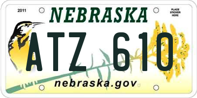 NE license plate ATZ610