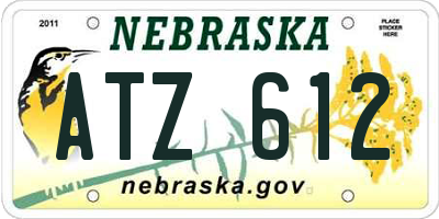 NE license plate ATZ612
