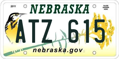 NE license plate ATZ615