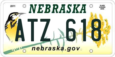 NE license plate ATZ618