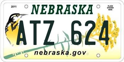 NE license plate ATZ624