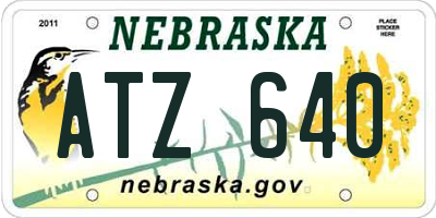 NE license plate ATZ640
