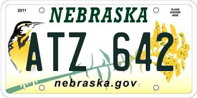 NE license plate ATZ642