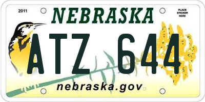 NE license plate ATZ644