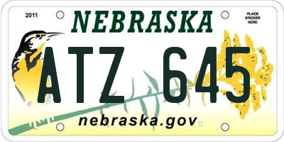 NE license plate ATZ645