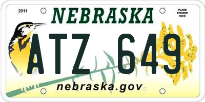 NE license plate ATZ649