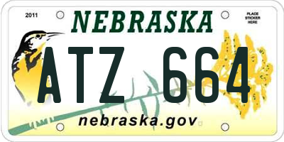 NE license plate ATZ664