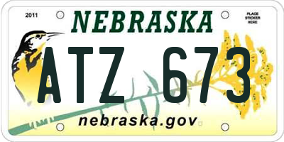 NE license plate ATZ673