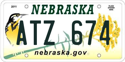 NE license plate ATZ674
