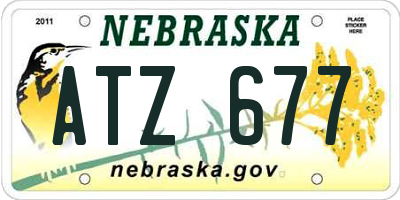 NE license plate ATZ677