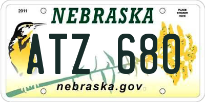NE license plate ATZ680