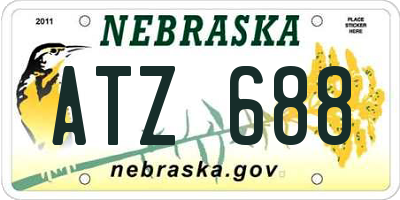 NE license plate ATZ688