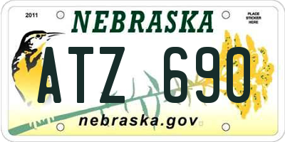 NE license plate ATZ690
