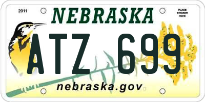 NE license plate ATZ699