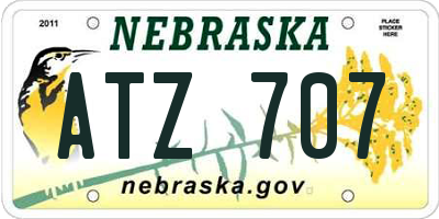 NE license plate ATZ707