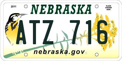 NE license plate ATZ716