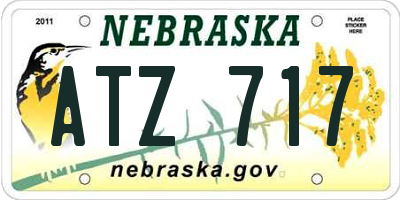 NE license plate ATZ717