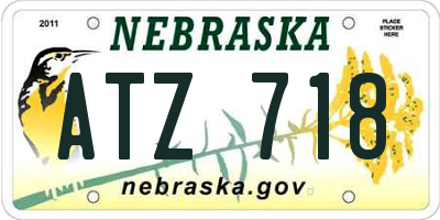 NE license plate ATZ718