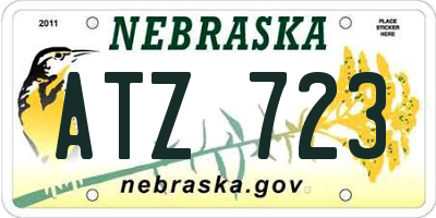 NE license plate ATZ723