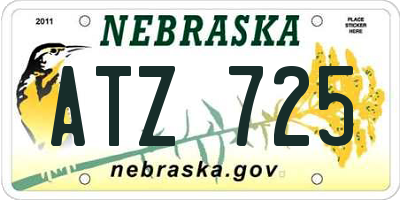 NE license plate ATZ725