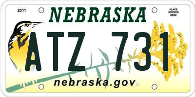 NE license plate ATZ731
