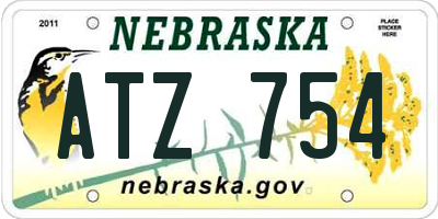 NE license plate ATZ754