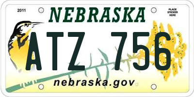 NE license plate ATZ756
