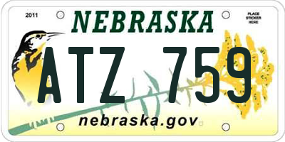 NE license plate ATZ759