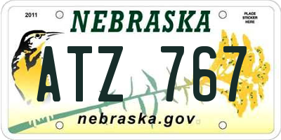 NE license plate ATZ767