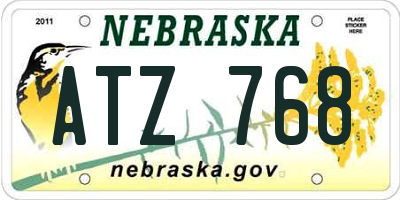 NE license plate ATZ768