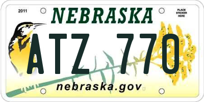 NE license plate ATZ770